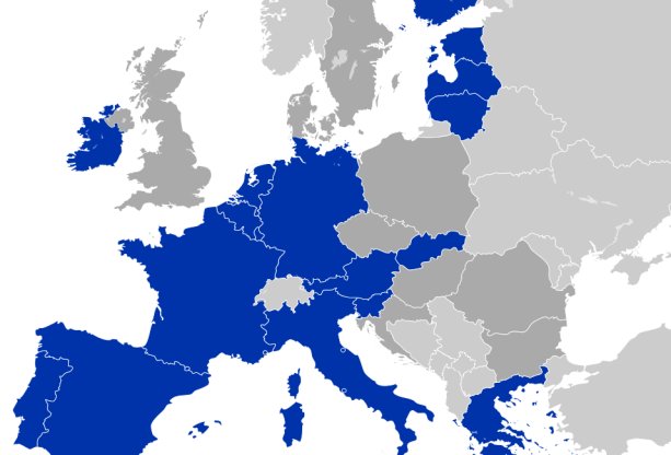 Najlepšiu perspektívu ostať v jadre EÚ majú členovia eurozóny. Zdroj – Glentamara, Wikimedia Commons