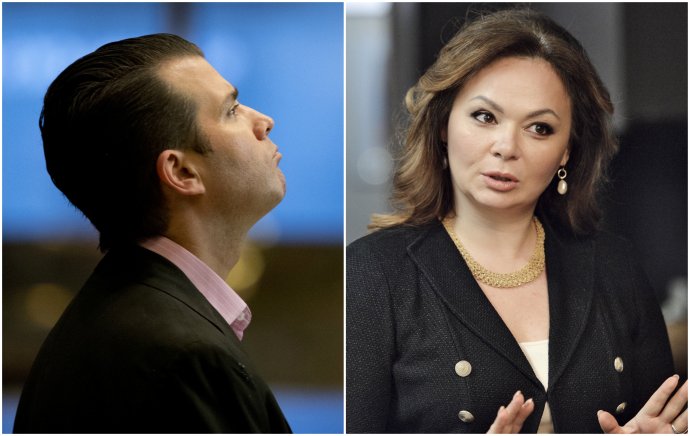 Donald Trump Junior a ruská právnička Natalia Veseľnická. FOTO - AP