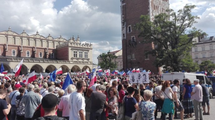 Protest v Krakove. Foto – autor