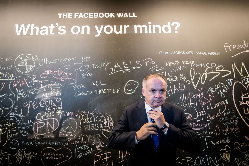 Andrej Kiska počas návštevy centrály spoločnosti Facebook v Menlo Parku v Silicon Valley, USA. Foto N – Vladimír Šimíček