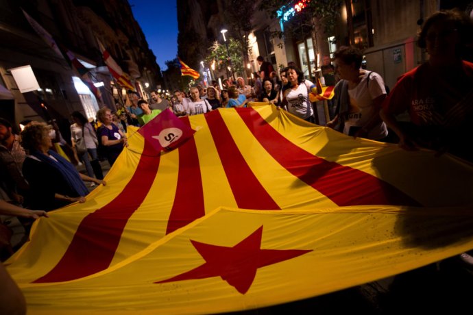Na Deň Katalánska sa chystali davy ľudí. FOTO - AP