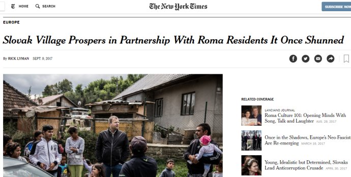 Slovensko je v New York Times aj v pozitívnom svetle.