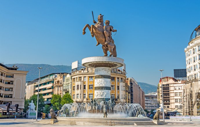 Socha Alexandra Veľkého v Skopje. Foto – Fotolia
