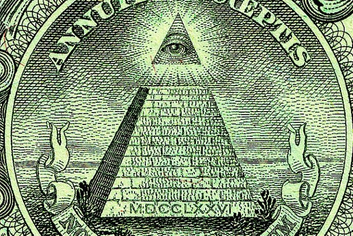 Božie oko je spájané okrem iného aj so slobodomurármi. Keďže je aj na dolárovej bankovke, konšpirační teoretici v tom vidia dôkaz, že svet riadia tajné spolky. V skutočnosti sa tento symbol objavil 200 rokov pred slobodomurármi a zďaleka nesúvisel len s nimi. Foto – Wikipédia