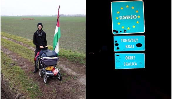 Hranice Slovenska prekročil v okrese Skalica. Na ceste do Bratislavy ho napadli. Foto – Facebook/Benjamin Ladraa
