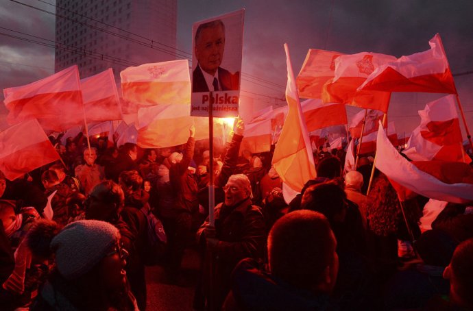 Na nacionalistickom pochode vo Varšave. Foto – AP