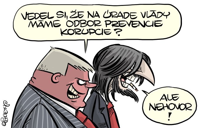 Tudtad, hogy a kormányhivatalban van egy osztályunk a korrupció megelőzésére? Na ne mondd! Karikatúra - Shooty