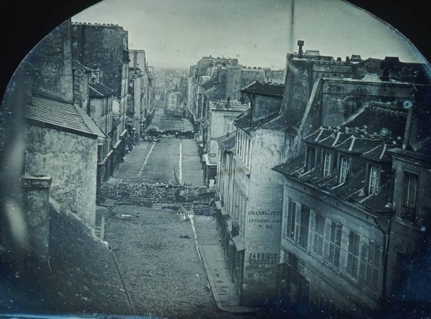 Barricades in the streets of Paris (French Revolution of 1848)