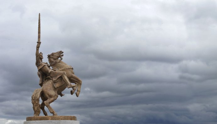 Kulichova jazdecká socha Svätopluka na Bratislavskom hrade. Foto – TASR