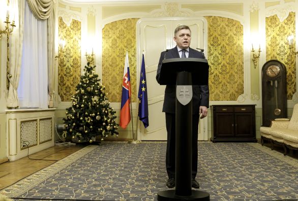 Robert Fico počas novoročného prejavu. Foto – TASR