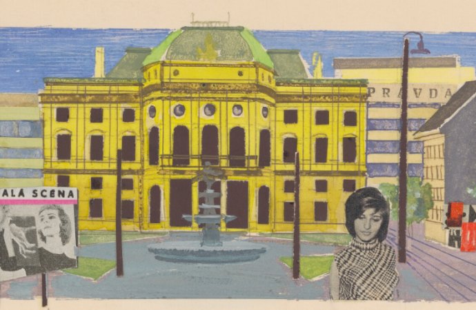 Reprofoto ilustrácie ku knihe Ľ. Zúbka Moja Bratislava, Mladé letá 1965. ⓒ Web umenia/Slovenská národná galéria