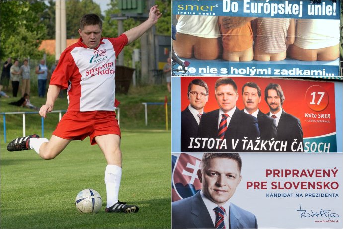 Kampane Smeru a Roberta Fica v rokoch 2002, 2006, 2010 a 2014. Foto – TASR