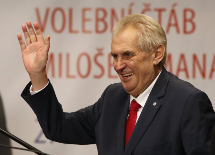 Český prezident Miloš Zeman na víťaznej tlačovke. Foto - TASR/AP