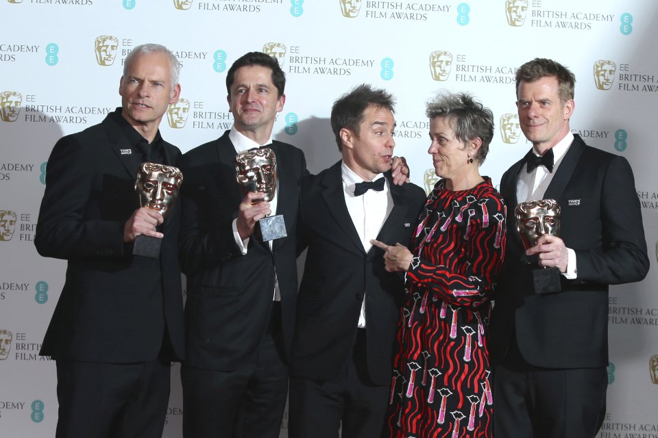 Film Tri billboardy kúsok za Ebbingom od režiséra Martina McDonagha získal päť cien BAFTA. Foto - ap