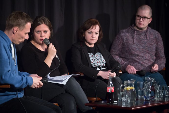 Debata N: zľava Marek Vagovič, Monika Tódová, Zuzana Petková a Adam Valček. Foto N - Tomáš Benedikovič