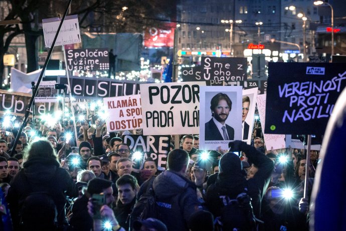 Protest Za slušné Slovensko 9. marca 2018. Foto N – Tomáš Benedikovič