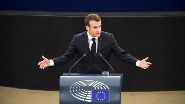 Francúzsky prezident Emmanuel Macron počas prejavu v Európskom parlamente. [© EU 2018 / EP]