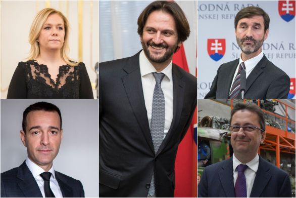 Saková, Drucker, Kaliňák, Blanár, Glváč. Foto N – Tomáš Benedikovič, Vladimír Šimíček a TASR
