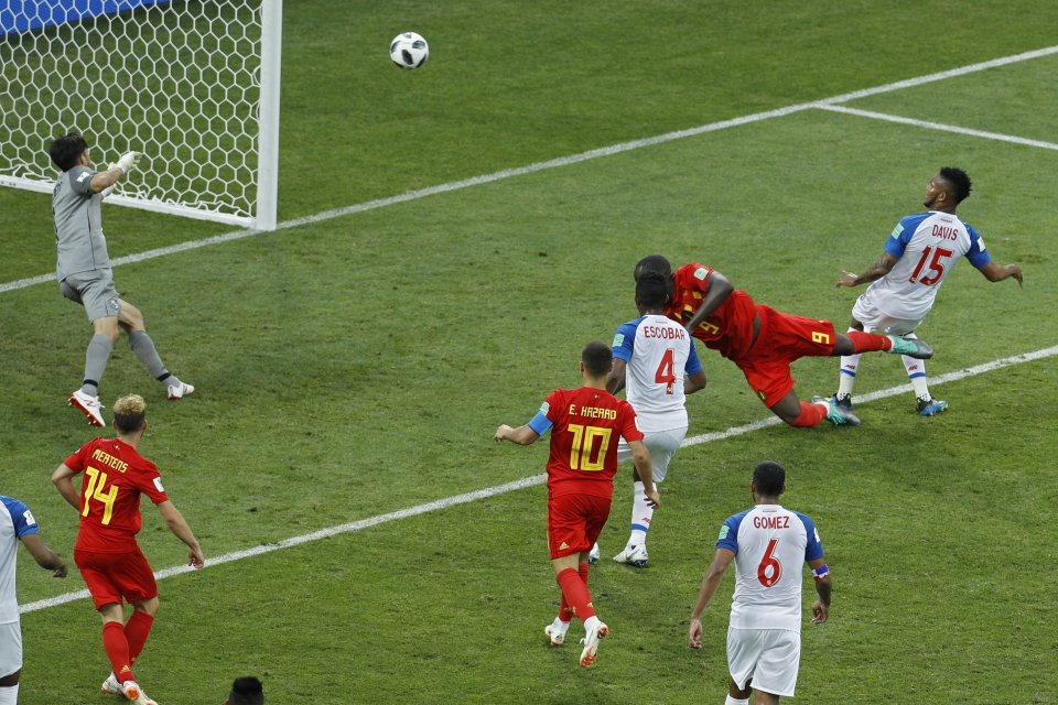 Lukaku strieľa druhý gól Belgicka. Foto – AP