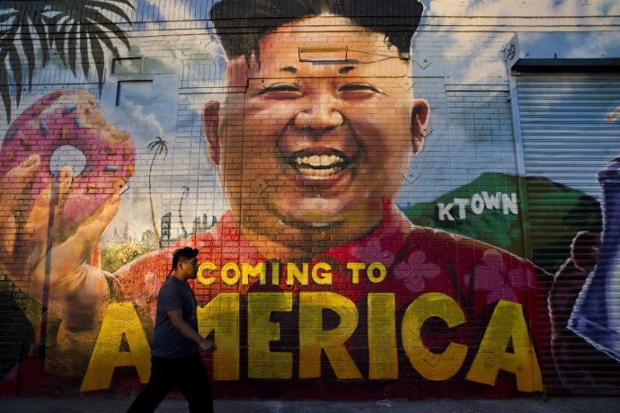 Grafiti Kim Čong-una v Los Angeles. Foto – TASR/AP