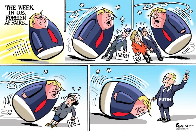 Týždeň v zahraničnej politike USA. Karikatúra – Paresh Nath, The Khaleej Times, Spojené arabské emiráty/Caglecartoons.com