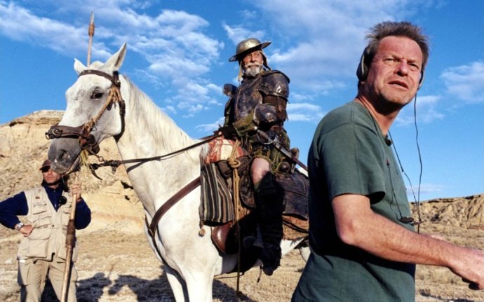Terry Gilliam (vpravo) nakrúca Muža, ktorý zabil Dona Quijota. Foto - Magic Box