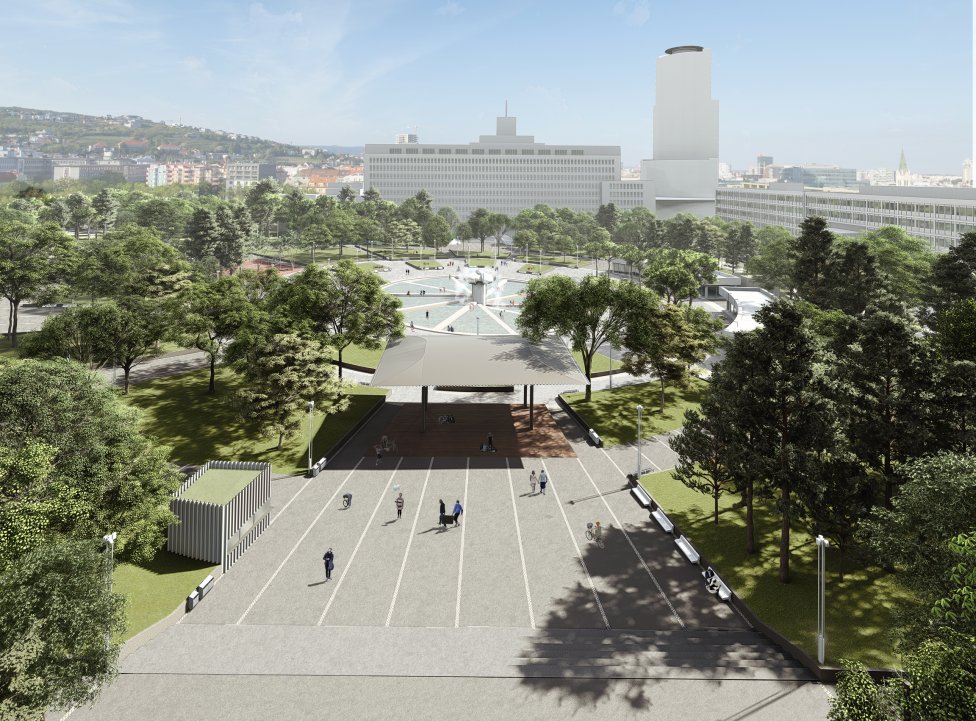 Návrh rekonštrukcie Námestia slobody v Bratislave. Vizualizácia - 2021 + LABAK