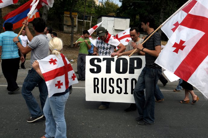 Protiruský protest v Gruzínsku. Foto - Andrej Bán