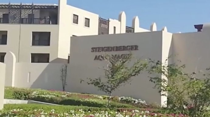 Exteriér hotela Steigenberger Aqua Magic v Hurghade. Foto – TASR/AP