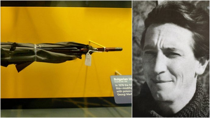 Najpravdepodobnejšia zbraň, ktorou zabili Georgiho Markova, je dáždnik, z ktorého vystrelili guľku s jedom. Na obrázku model, ako taká zbraň mohla fungovať. Foto - asr/ap