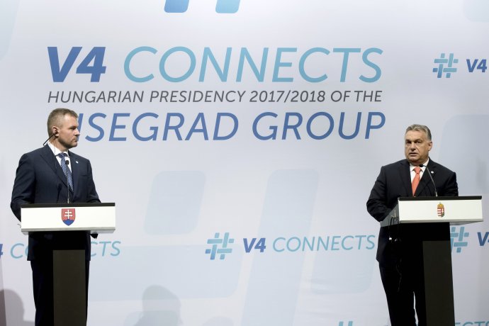 Peter Pellegrini, Viktor Orbán a V4. Foto - TASR