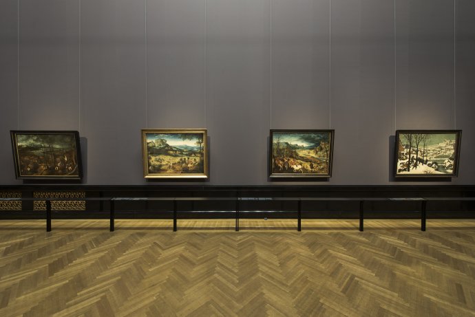 Po 350 rokoch sa na tejto výstave stretli štyri zo šiestich obrazov ročných období, ktoré Bruegel namaľoval. Jedna maľba sa stratila, augustový výjav žatvy vystavuje Metropolitné múzeum v New Yorku. Foto - Daniel Auer