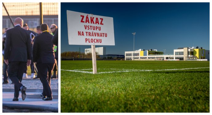 Oszkár Világi a Viktor Orbán na otvorení MOL Football Academy. Foto - Új Szó/Tibor Somogyi; N/Tomáš Benedikovič