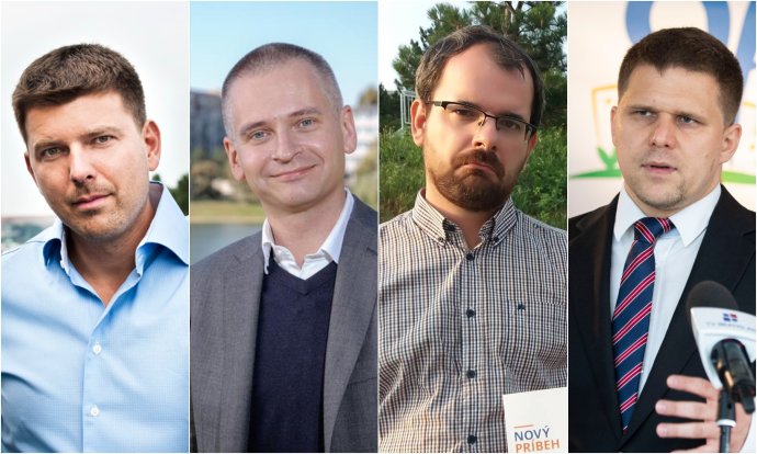 Martin Borguľa, Martin Chren, Matúš Čupka a Ján Hrčka. Foto – FB kandidátov a TASR