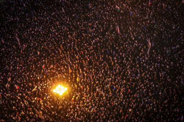 Protest na Staromestskom námestí proti Babišovi. Foto Deník N - Gabriel Kuchta