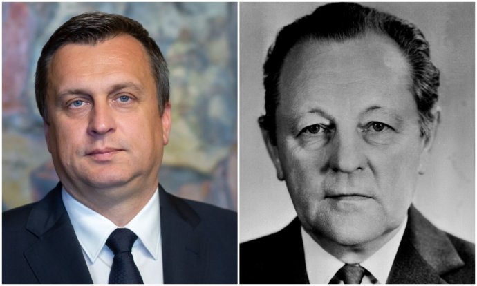 Andrej Danko a Miloš Jakeš. Obaja boli pre svoj ústny prejav ľuďom na smiech. Foto N - Tomáš Benedikovič a TASR