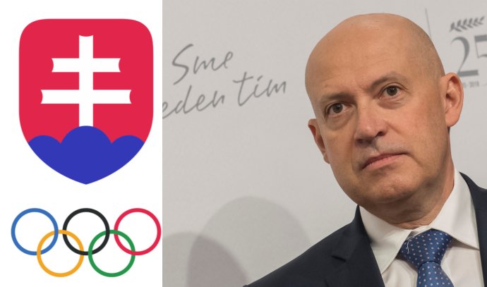 Anton Siekel a nové logo Slovenského olympijského a športového výboru. Foto - TASR, SOŠV