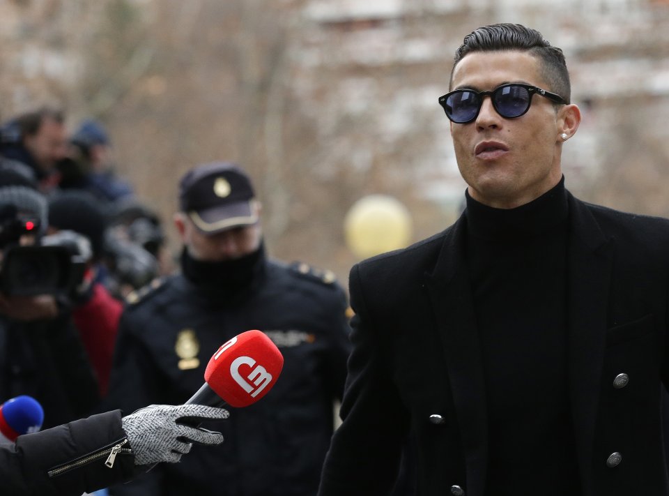 Cristiano Ronaldo pred súdom v Madride. Foto - ap