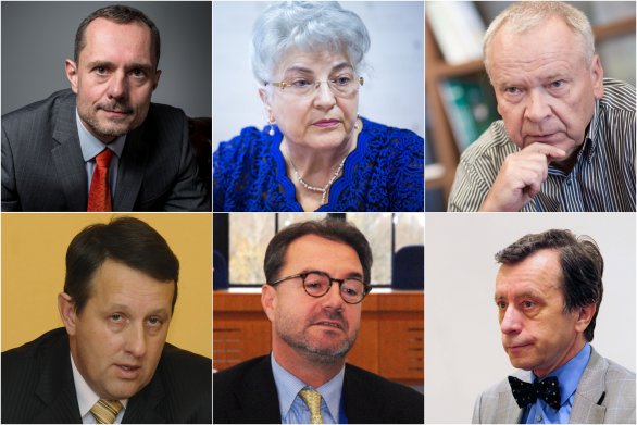 Kto chce byť ústavným sudcom: Radoslav Procházka, predsedníčka Najvyššieho súdu Daniela Švecová, poslanec Peter Kresák, predseda Špecializovaného súdu Michal Truban, bývalý sudca Európskeho súdu pre ľudské práva Ján Šikuta aj advokát Ján Drgonec. Foto – N a TASR