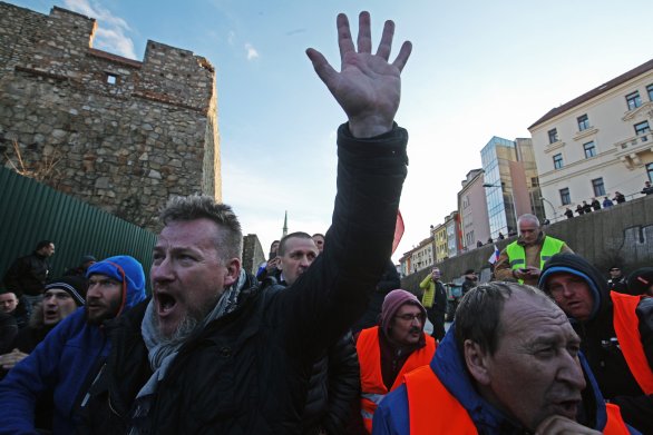 Jeden z protestujúcich farmárov, František Oravec. Foto N – Andrej Bán