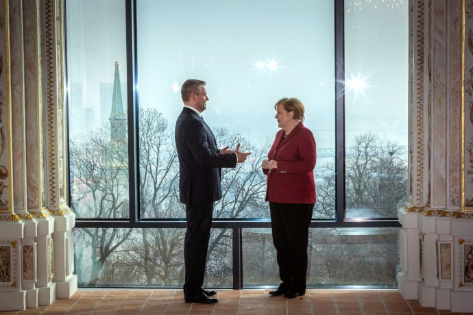 Angela Merkelová a Peter Pellegrini. Foto N - Tomáš Benedikovič