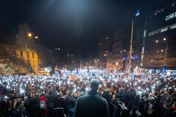 Protest Za slušné Slovensko z februára 2019. Foto N - Tomáš Benedikovič