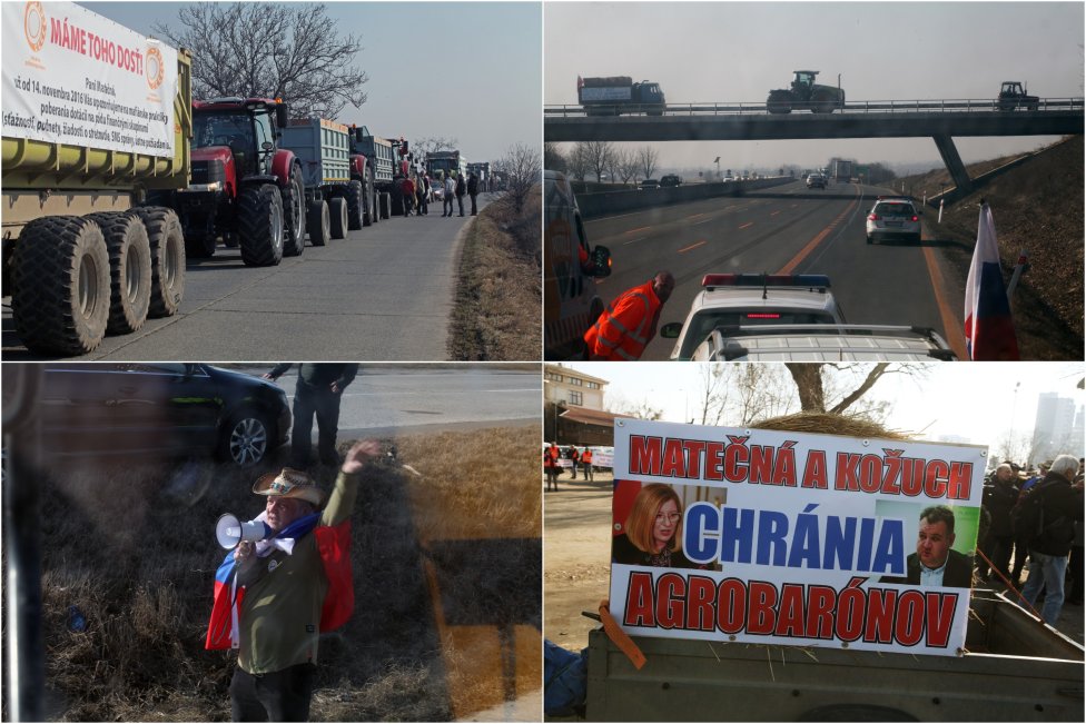Protestná jazda farmárov a organizátor protestu Patrik Magdoško. Foto N – Andrej Bán