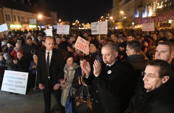 Prezident Andrej Kiska na zhromaždení v Košiciach. Foto - TASR