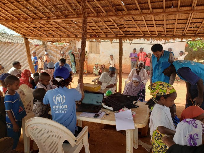 Registrácia utečencov v jednom z táborov na východe Kamerunu. Foto - Resco