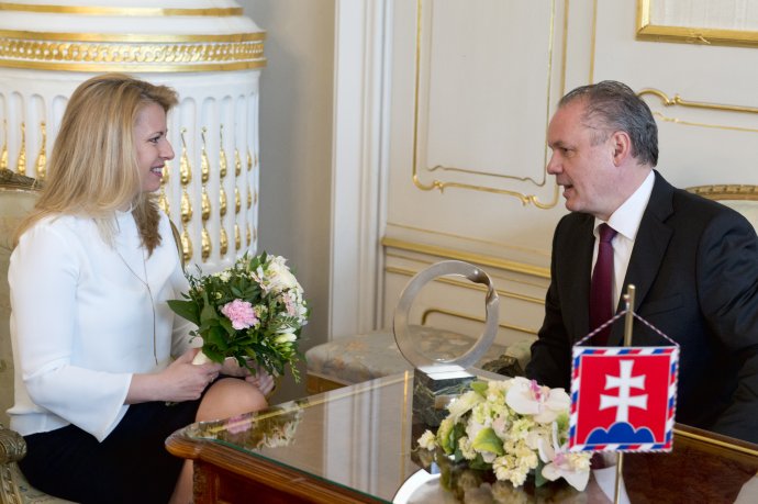 Zuzana Čaputová s Andrejom Kiskom v paláci ešte v roku 2016. Foto - TASR