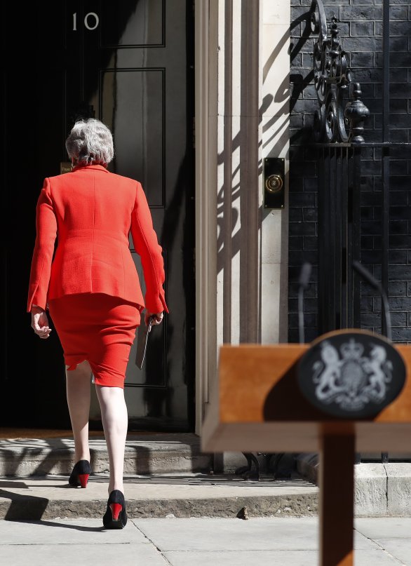 Theresa Mayová po oznámení demisie. Foto - TASR/AP