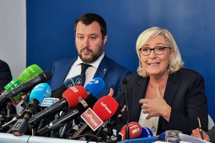 Matteo Salvini a Marine Le Penová . Foto - TASR/AP