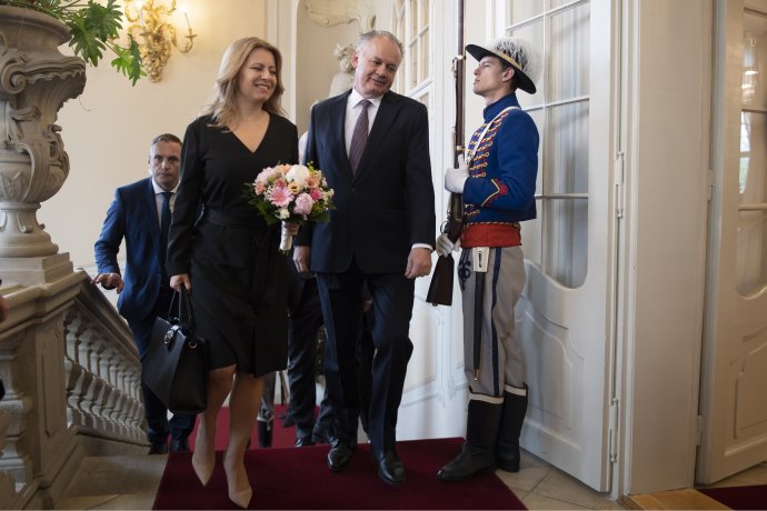 Andrej Kiska a Zuzana Čaputová v Prezidentskom paláci. Foto - tasr