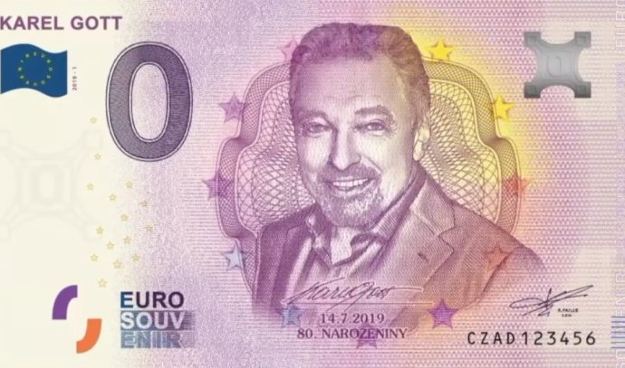 Suvenírová eurobankovka s nulovou hodnotou vyšla v limitovanon náklade a okamžite sa vypredala. Foto - penize.cz